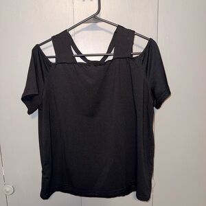 Women's Black Cold Shoulder Top